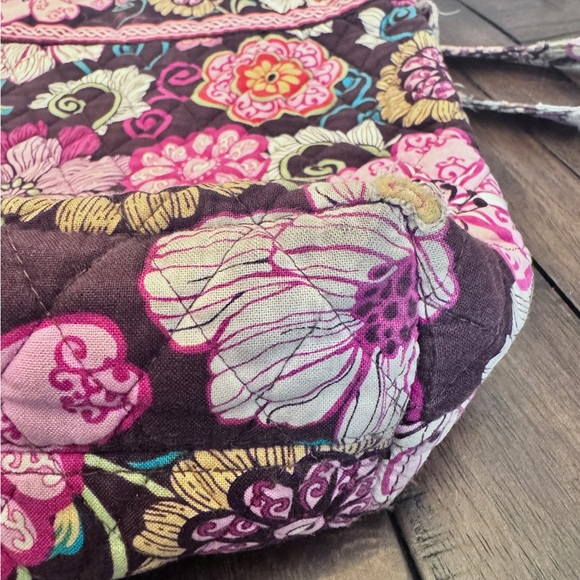 VERA BRADLEY Libby MOD Floral Pink & Brown Retired Shoulder Bag Handbag Purse - Picture 7 of 8